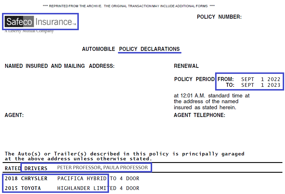 Standard Insurance Auto Summary Example What Insurance Documents Can I Upload?