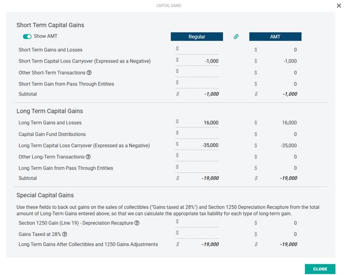 Capital Gains AMT1