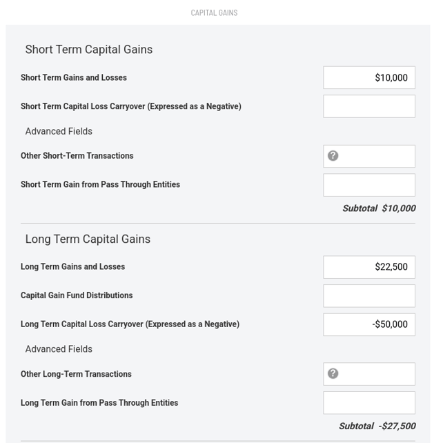 Capital Gains Losses