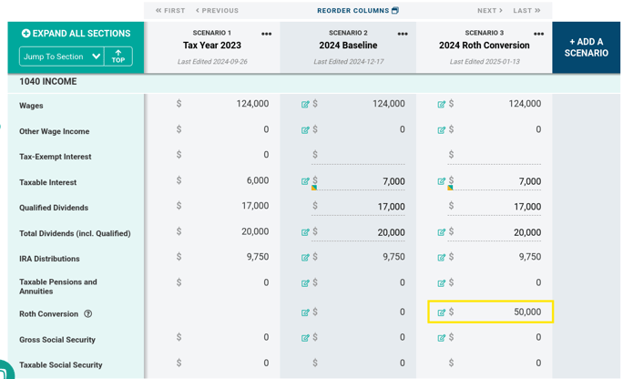 Roth Conversion Data Entry 1040 Overview-1