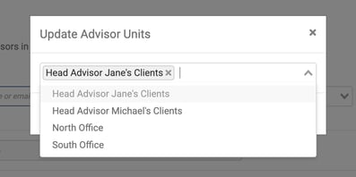 Update Advisor Units