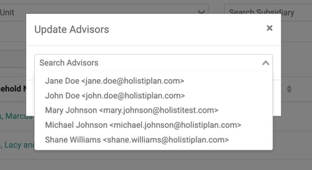 Update Advisors